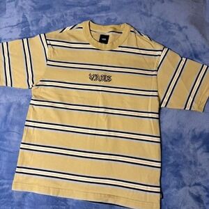 Vans Loose Fit Short Sleeve Tee Horizontal Stripe Embroidered Logo men size smal